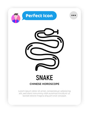 Snake thin line icon. Modern vector illustration for Chinese horoscope.