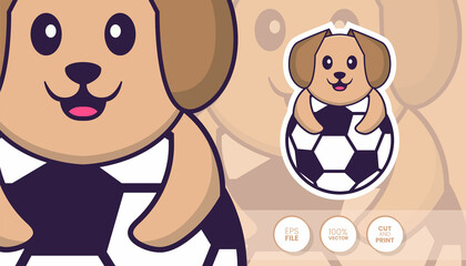 Hand drawn illustration of Cute dog. Cartoon character concept - Stickers