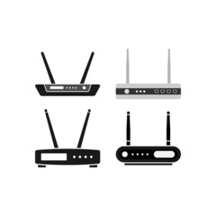 Fototapeta premium Router modem icon design template vector isolated illustration