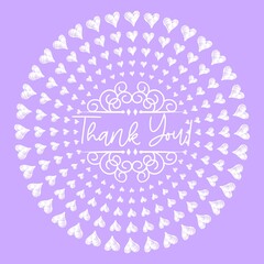 Naklejka premium Thank You Card. Hand Written Lettering for Title, Heading, Photo Overlay, Wedding Invitation, Thank You Message