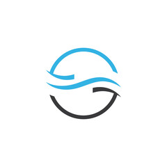 Water wave icon vector