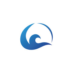 Water wave icon vector