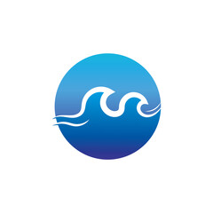 Water wave icon vector