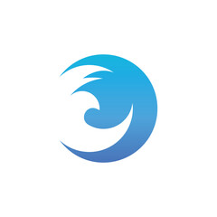 Water wave icon vector