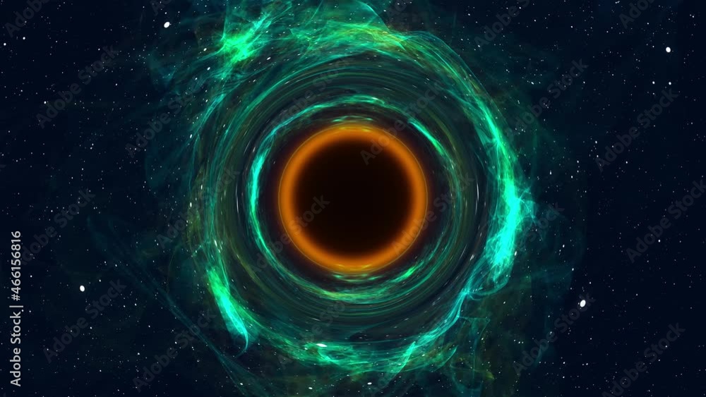 Poster supernova explosion with 3d render sucking matter into infinite space. gravitational apocalypse with