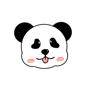 Cute panda face vector illustration. Panda face isolated on white background