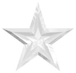 5 point star - Christmas Star - white single isolated on white - 3d rendering