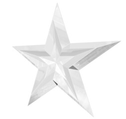 Obraz premium 5 point star - Christmas Star - white single isolated on white - 3d rendering