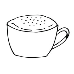 Cappuccino vector illustration, hand drawing doodle
