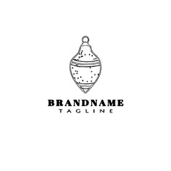 christmas bauble logo cartoon icon design template black isolated illustration