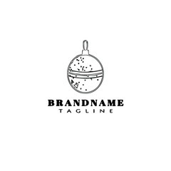 christmas bauble logo cartoon icon design template black isolated cute illustration