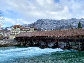 Old bridge view in Thun, Switzerland
