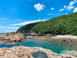 Sunny day kayaking in Green egg island, Hong Kong