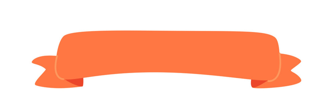 Banner with blank ribbon, orange empty vintage label, decor element design for web menu