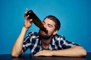 drunk man beer alcohol emotions fun isolated background