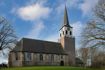 Fototapeta na wymiar Church, Kerk op de Hoogte in Wolvega, Friesland province, The Netherlands