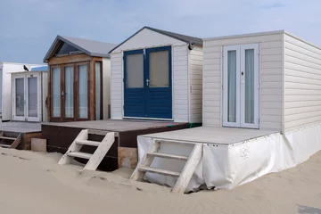 Draagtas Beach houses on the beach of Wijk aan Zee, Noord-Holland Province, The Netherlands © Holland-PhotostockNL