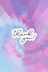 Thank You Card. Hand Written Lettering for Title, Heading, Photo Overlay, Wedding Invitation, Thank You Message