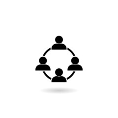 Meeting with shadow icon isolated on white background