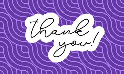 Thank You Card. Hand Written Lettering for Title, Heading, Photo Overlay, Wedding Invitation, Thank You Message