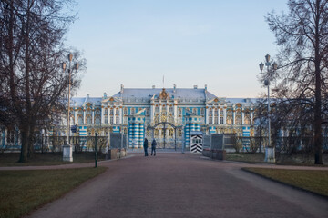 Facade of the Catherine Palace in St. Petersburg