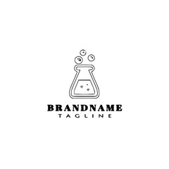 unique erlenmeyer cartoon logo template icon black isolated illustration