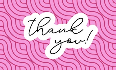 Thank You Card. Hand Written Lettering for Title, Heading, Photo Overlay, Wedding Invitation, Thank You Message