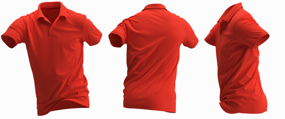 [ Red]3D Render Running, polo shirt, Short Sleeve, Rib Cuff, and collar, 2 Button, Pique fabric....