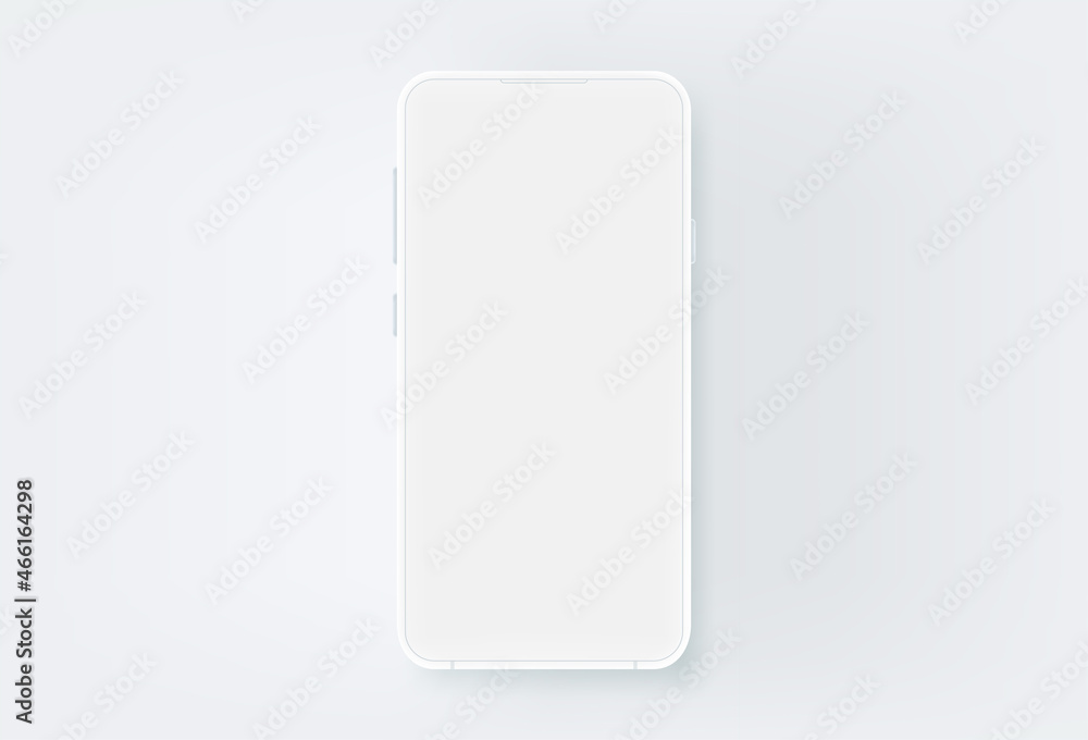 Aufkleber modern white mobile phone with blank screen. template for application design