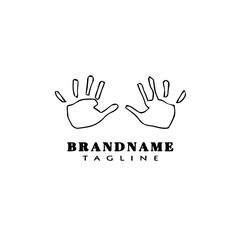 Fototapeta premium hand print logo cartoon icon design template black isolated illustration