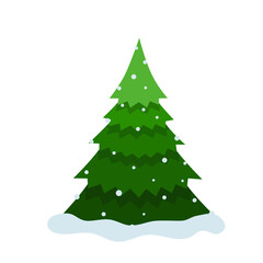 Christmas tree. Merry Christmas and Happy New Year background. Vector illustration.
