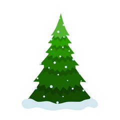 Christmas tree. Merry Christmas and Happy New Year background. Vector illustration.