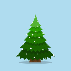 Christmas tree. Merry Christmas and Happy New Year background. Vector illustration.