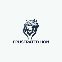 Lion head abstract logo design