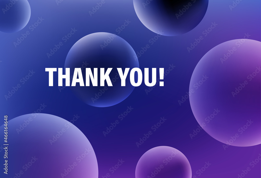 Poster presentation page template. thank you page. abstract vector background with 3d balls