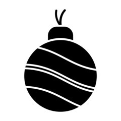 Christmas ball icon. New year ball in glyph style