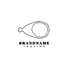meat logo cartoon icon design template cute isolated vector illustration