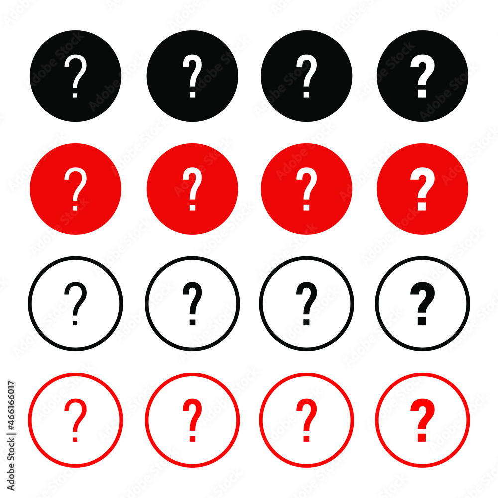 Poster set of question marks vector icon isolated on white background. eps 10