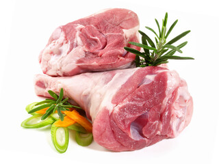 Prepared Lamb Shanks - Isolated on white Background