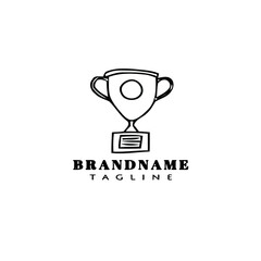 cute trophy logo cartoon icon vector illustration