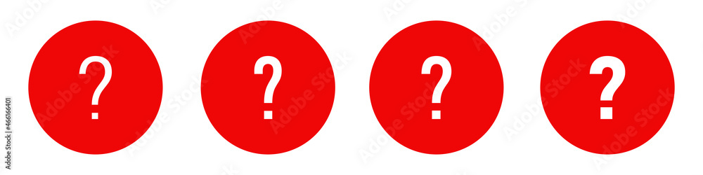 Poster set of red question mark icons. vector icon isolated on white background. eps 10