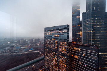 Glass skyscrapers in Moscow City