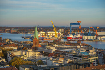view of the city port Kiel