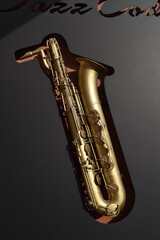 Fototapeta na wymiar saxophone on black