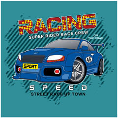 Racing car sport vector illustration