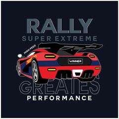 Super extreme rally car vector illustration