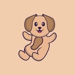 Cute dog cartoon character vector illustration.