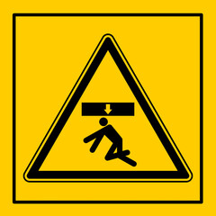 mssn27 MachineSafetySignNew mssn - german - Maschine / Warnzeichen: Industrie - Maschine - Gefahr / Nicht im Bereich einer angehobenen ungesicherten Last aufhalten . Schwebende Lasten . g10817