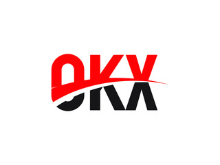 OKX Letter Initial Logo Design Vector Illustration
