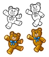 fluffy teddy bear designed in cartoon style